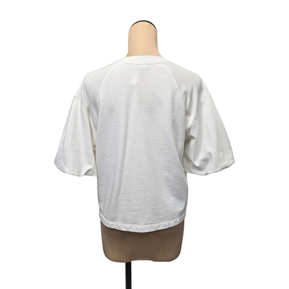 Madewell Shirt Womens Medium Short Sleeve Boxy Raglan Cotton Blend Pullover Top - Picture 2 of 8